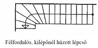 L alakú kilépőnél húzott lépcső